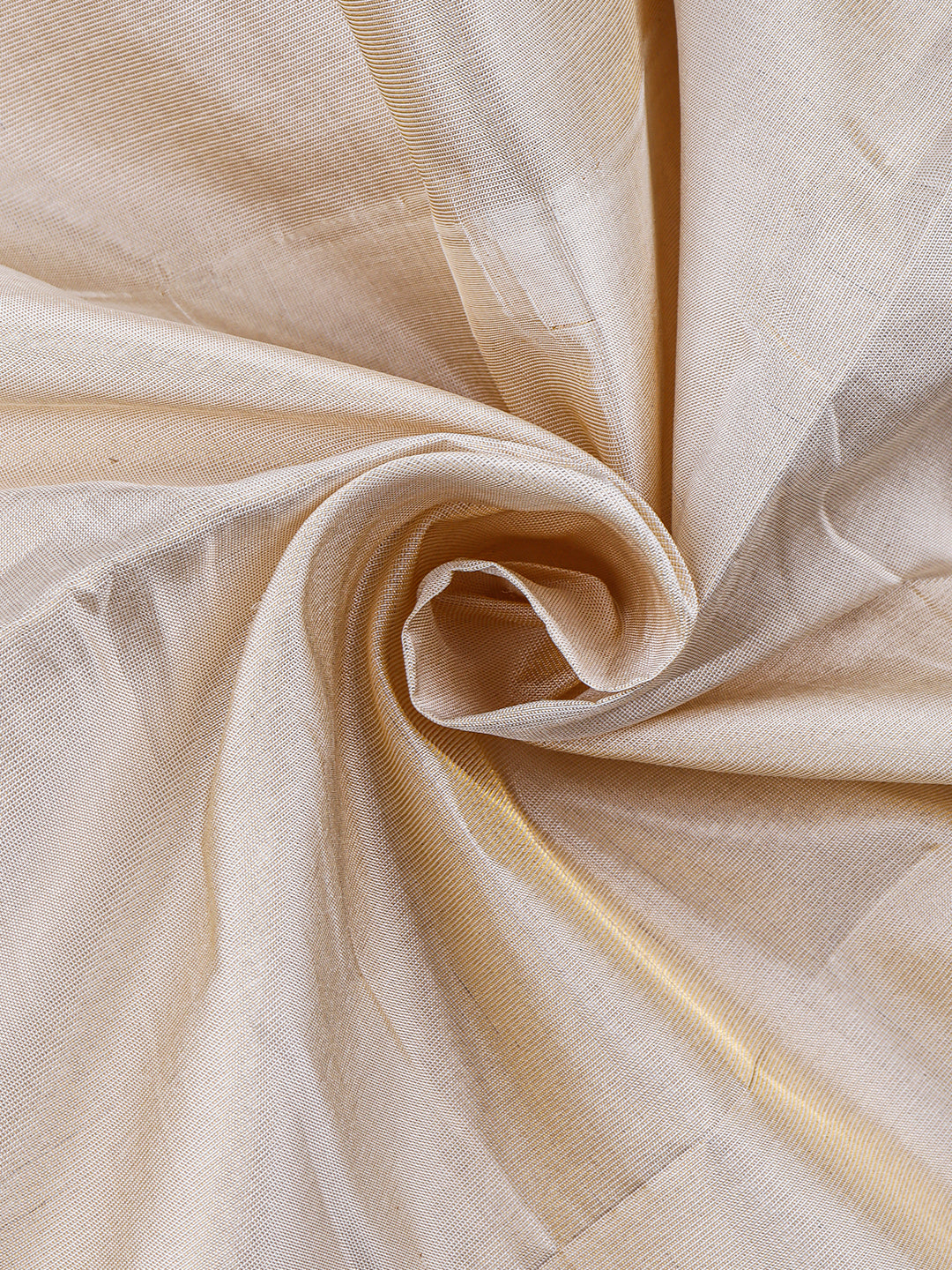 Premium Pure Silk Plain Golden Tissue Shirt Bit, 2" Dhoti & Angavasthram Set Rajahamsa