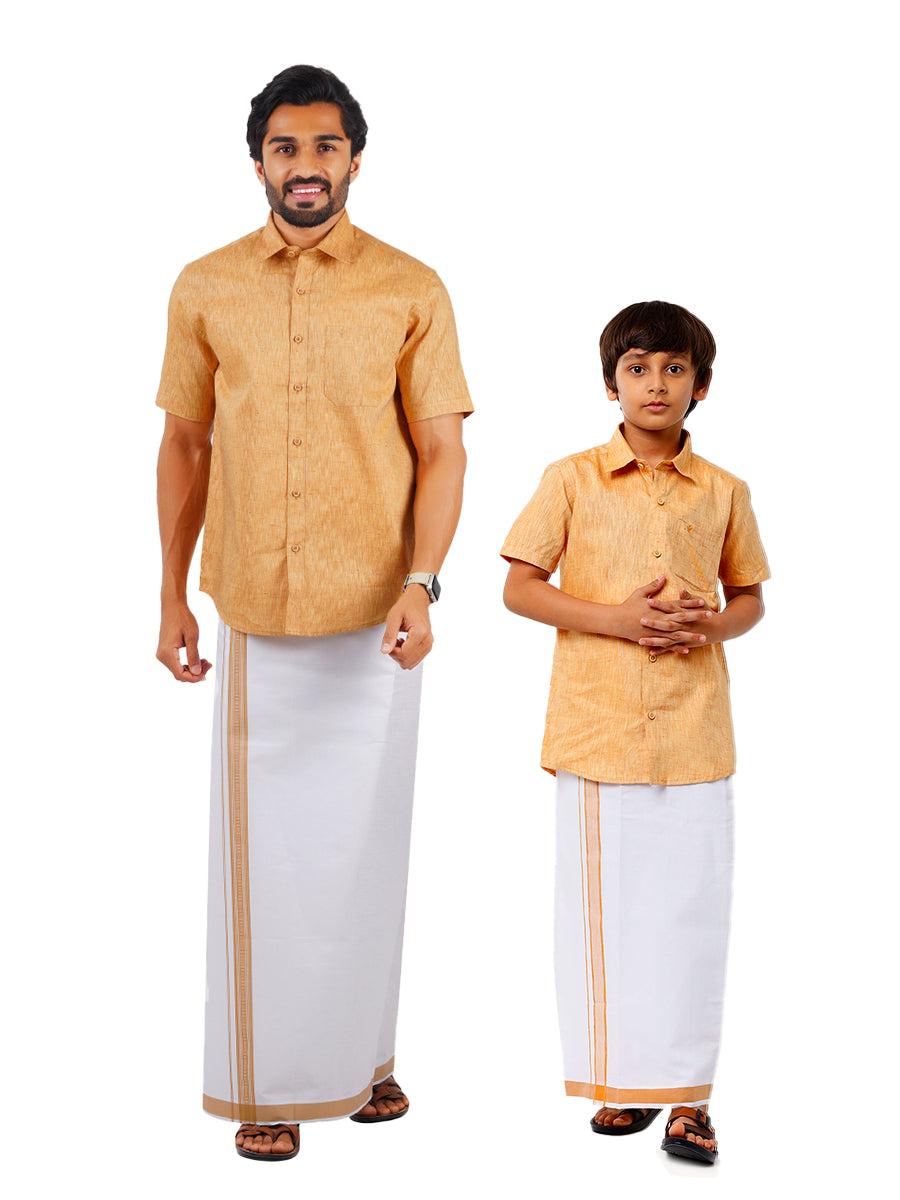 Buy Father & Son Combo Sets Online | Best Father And Son Matching Dresses |  Ethnic Father & Son Dhoti Kurta Sets | Ramraj Cotton
