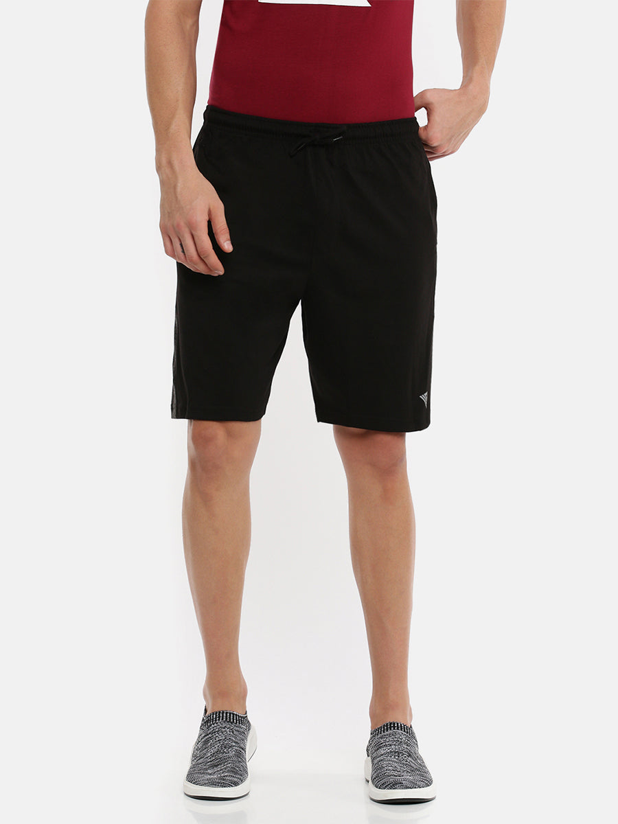 Men's Combed Cotton Smart Fit One Side Zipper Shorts (2 PCs Pack)-Front view