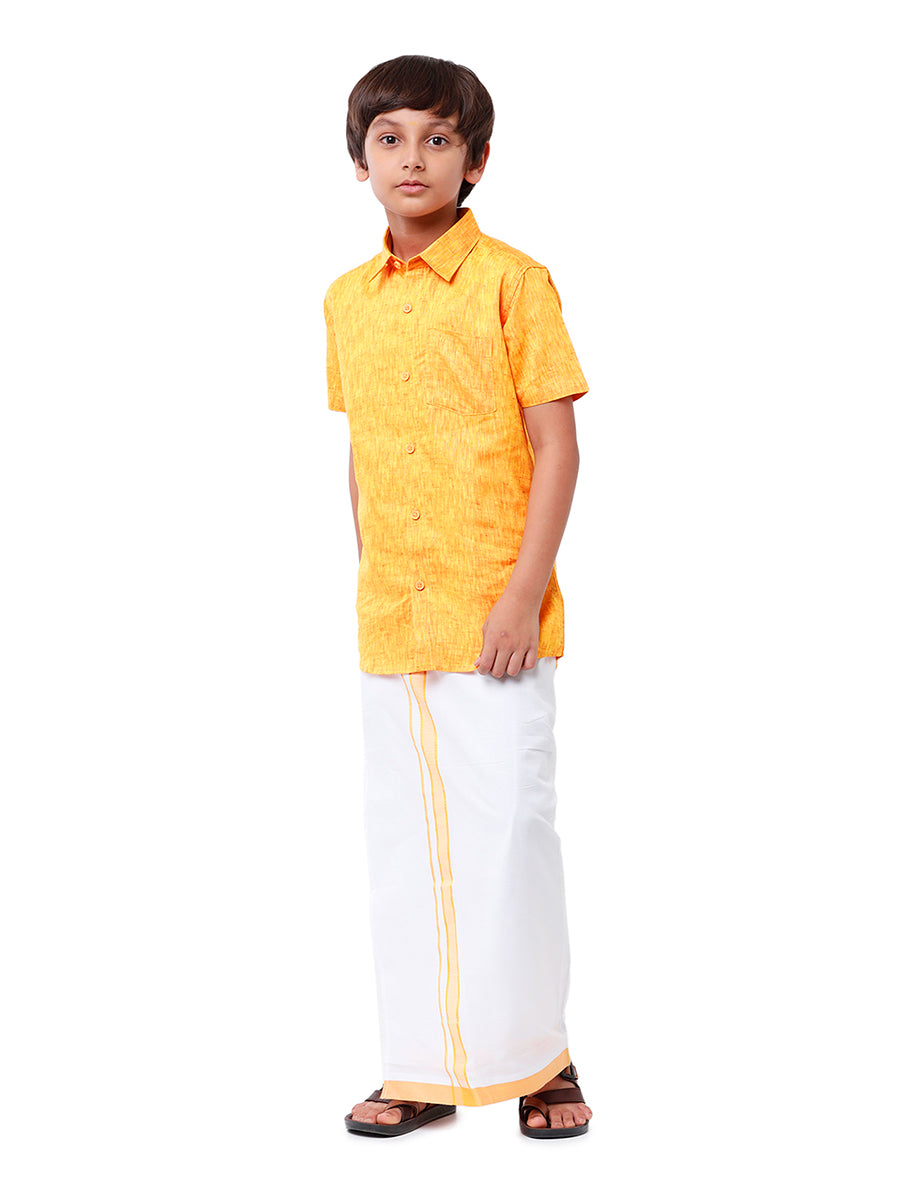 Boys Matching Dhoti & Shirt Combo Orange C33-Side view