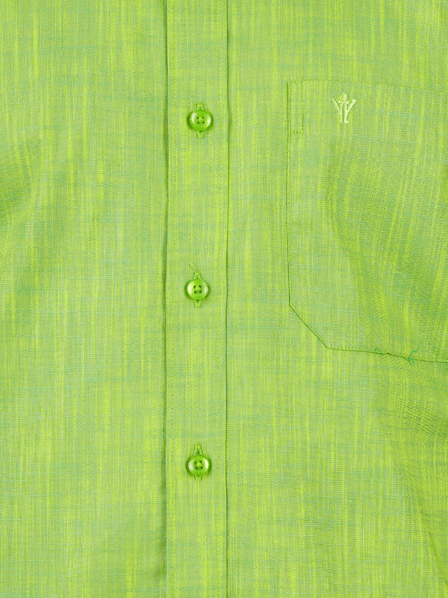 Mens Matching Border Dhoti & Shirt Set Half Green C82-Zoom view