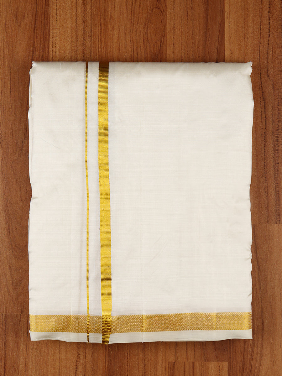 Mens Pure Silk 1/2" Panchakacham & Towel (9+5) Thirukalyan-View one