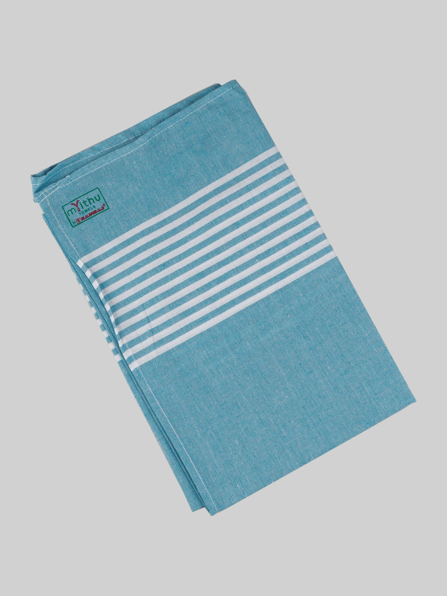Baby Care Bath Towel (2 PCs Pack) - 1 Meter -Aqua Blue