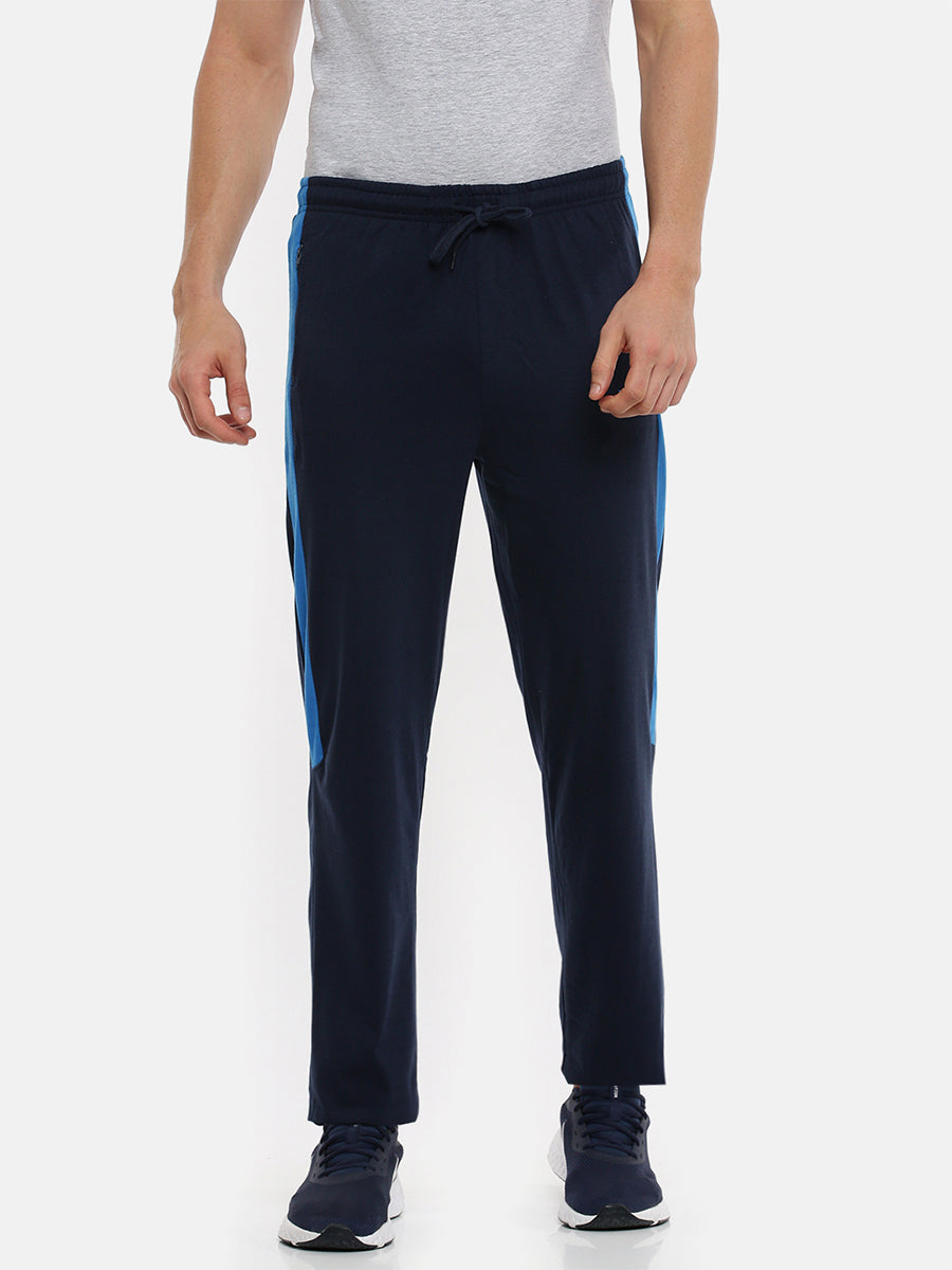 Super Combed Cotton Side Sew Panel Smart Fit Trackpants Navy