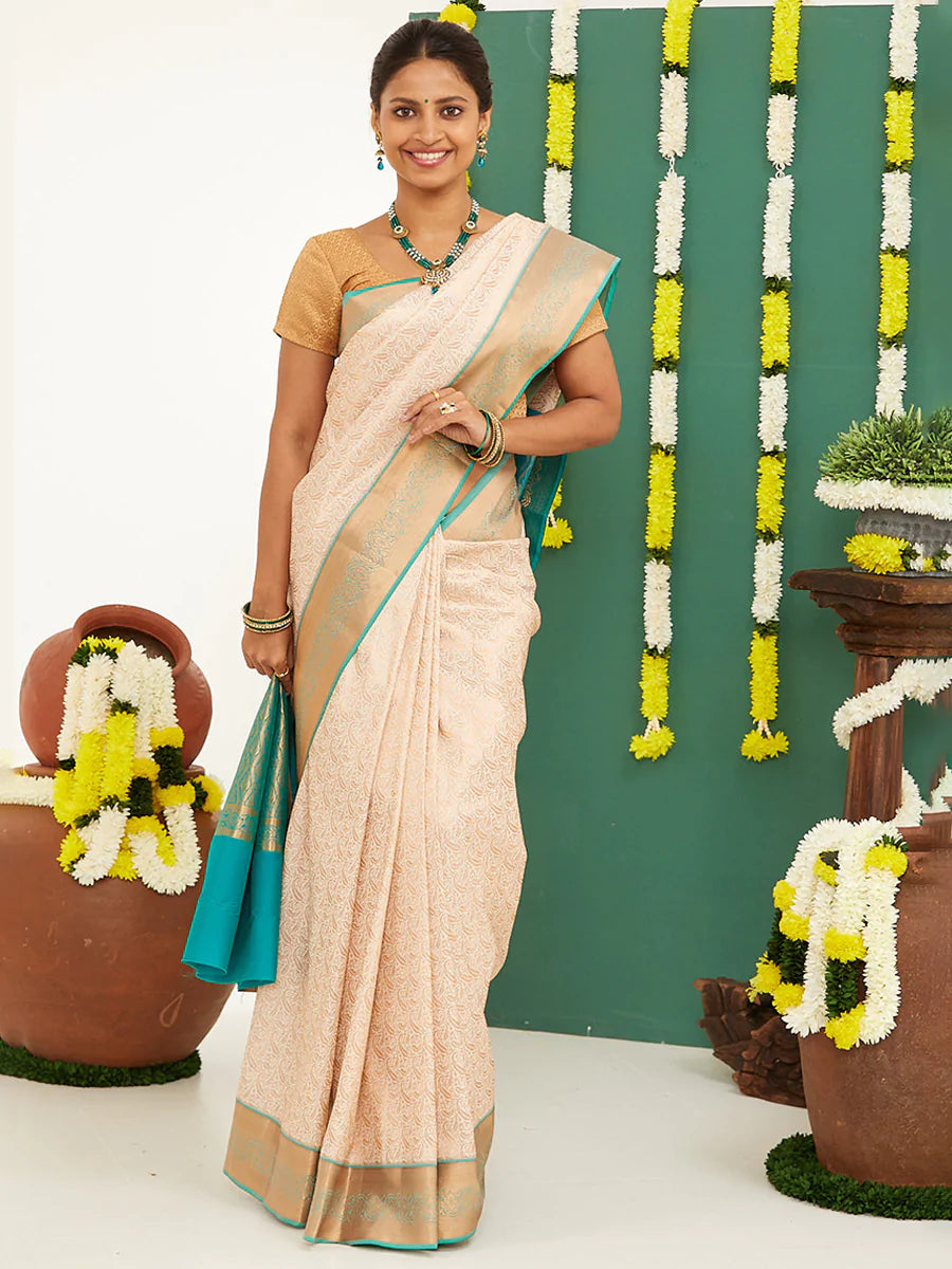 Womens Semi Silk All Over Designed Sandal Saree with Zari Border SS20