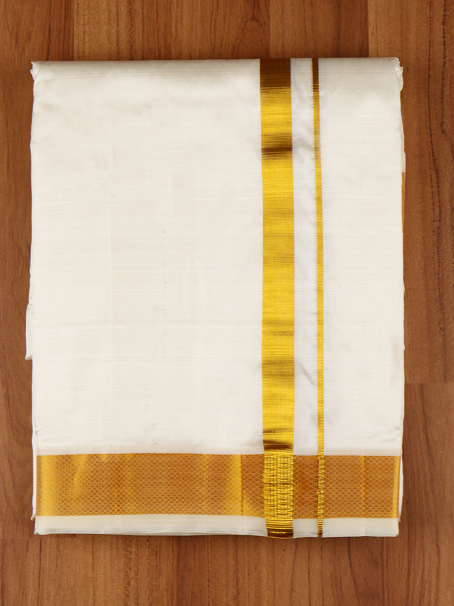 Mens Silk 80K 1 1/2" Panchakacham & Towel (9+5) Prasanthi-View one
