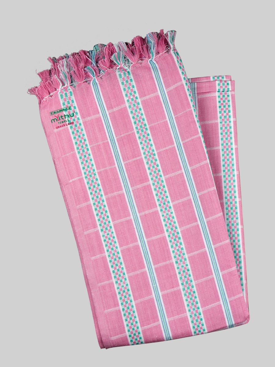 Cotton Colour Bath Towel Grassland 30x60-Pink& Green
