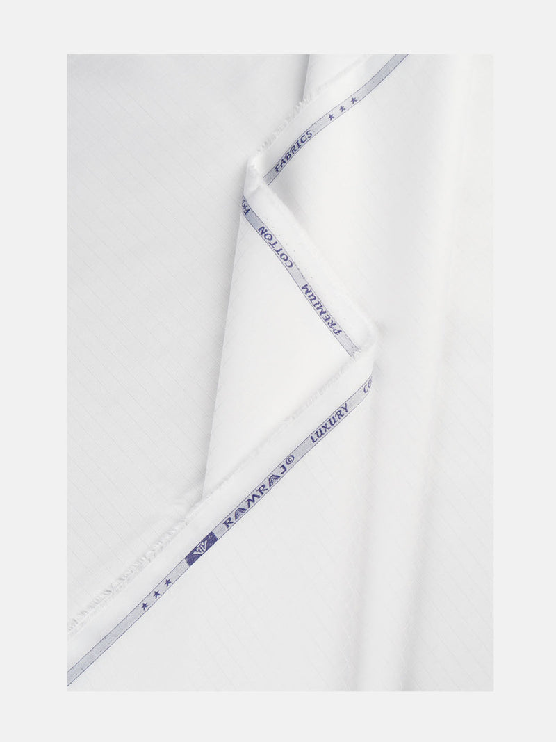 Cotton Dobby Weave Checked White Shirt Fabric Cool Free