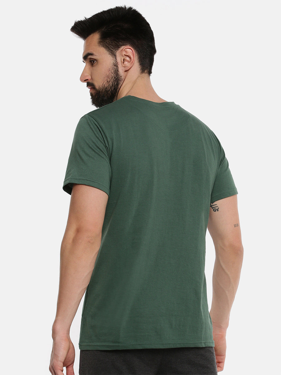 Super Combed Cotton Round Neck Graphic T-Shirt Olive GT3