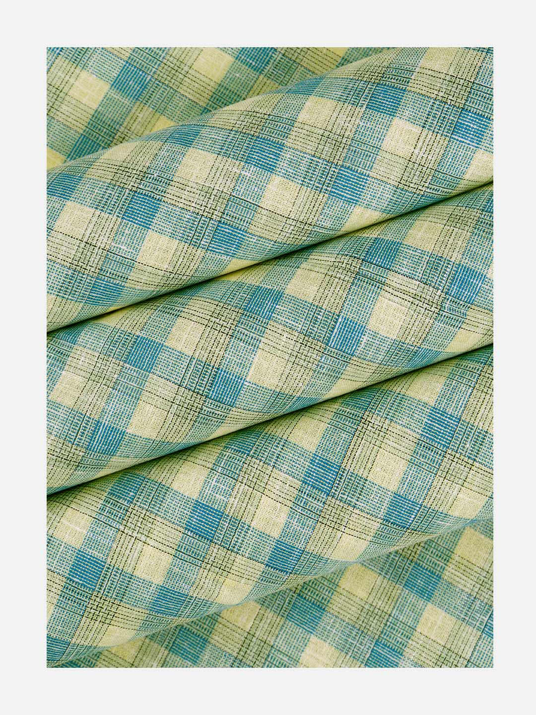 Cotton Colour Green & Yellow Checked Shirt Fabric High Style-Pattern view