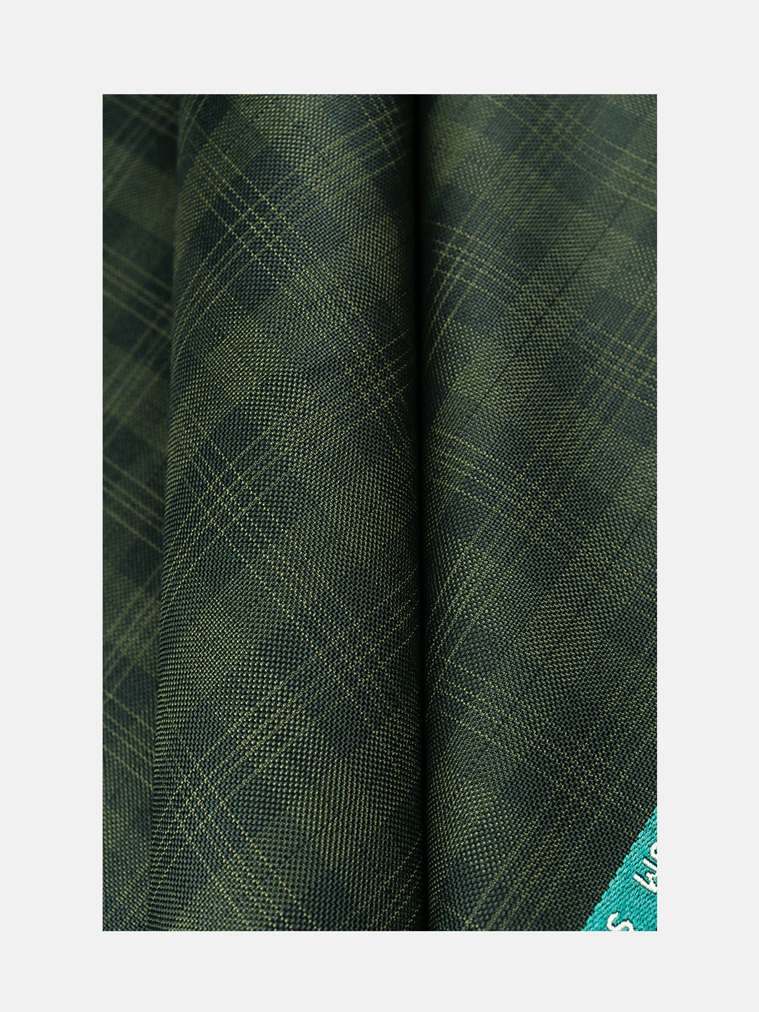 Cotton Colour Checked Pants Fabric Green Seven Days