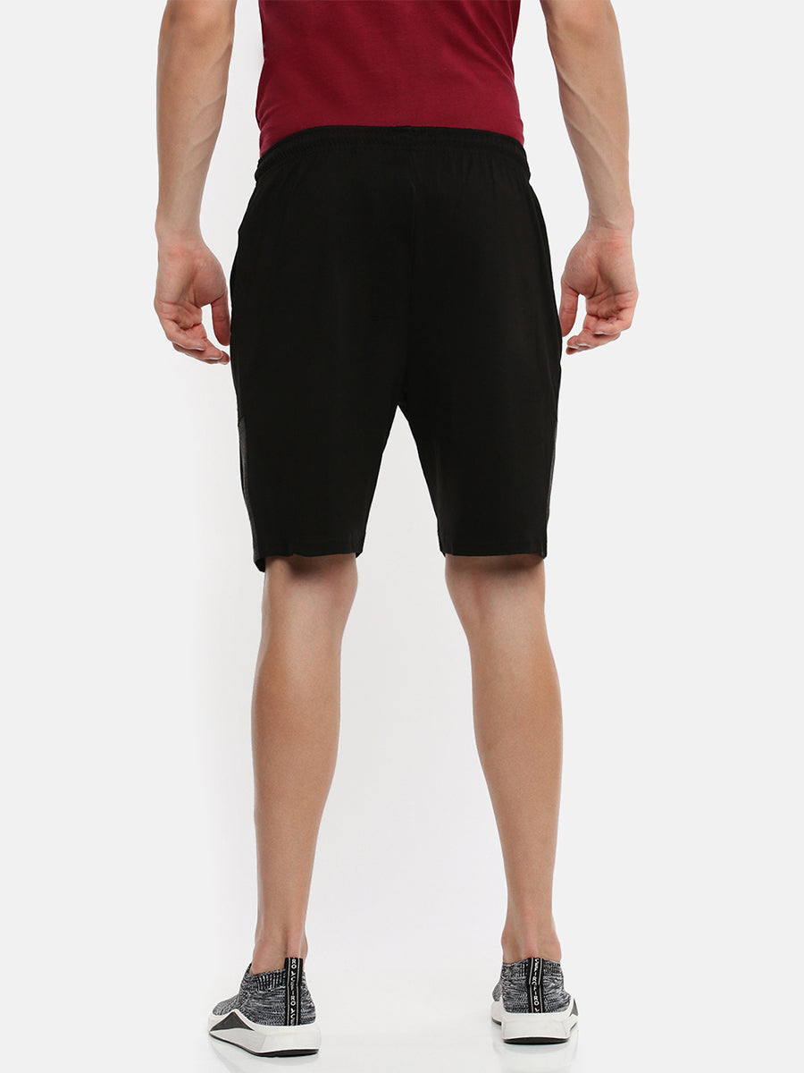 Men's Combed Cotton Smart Fit One Side Zipper Shorts (2 PCs Pack)-Back view