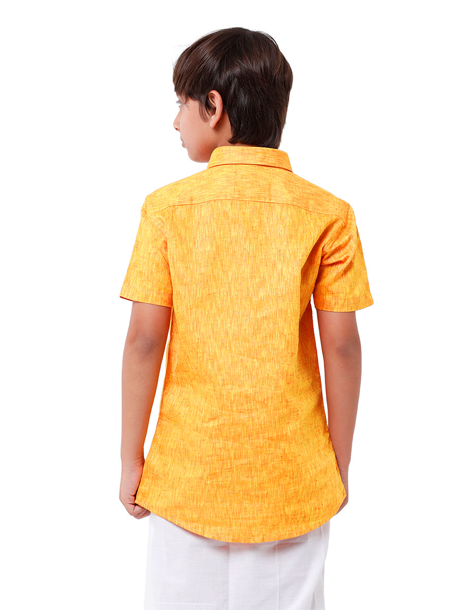Boys Matching Dhoti & Shirt Combo Orange C33-Back view