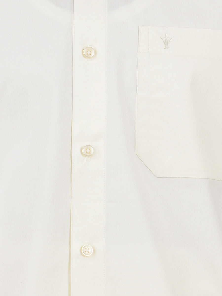 Mens Cotton Cream Shirt Full Sleeves Chiranjeevi-Zoom view