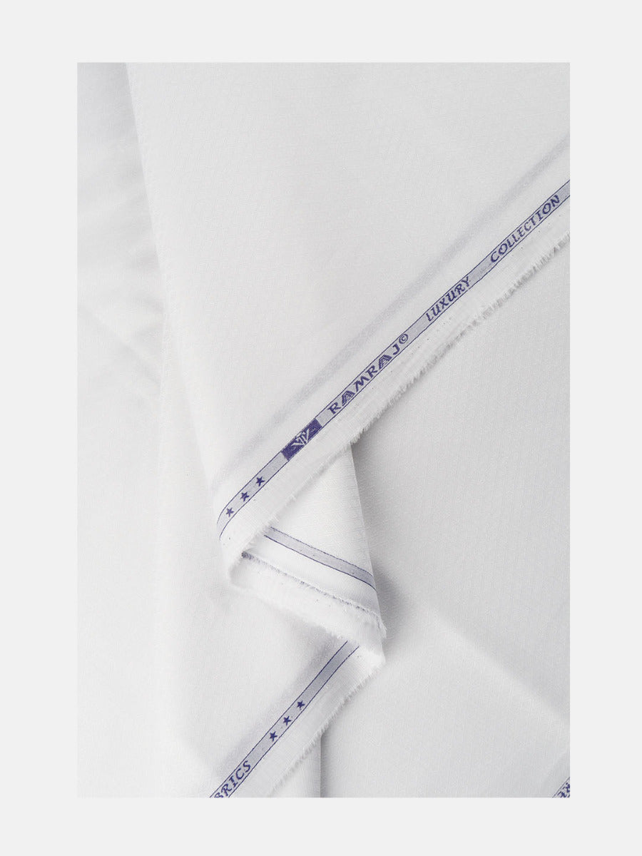 Cotton Dobby Weave White Diamond Design Shirt Fabric Cool Free