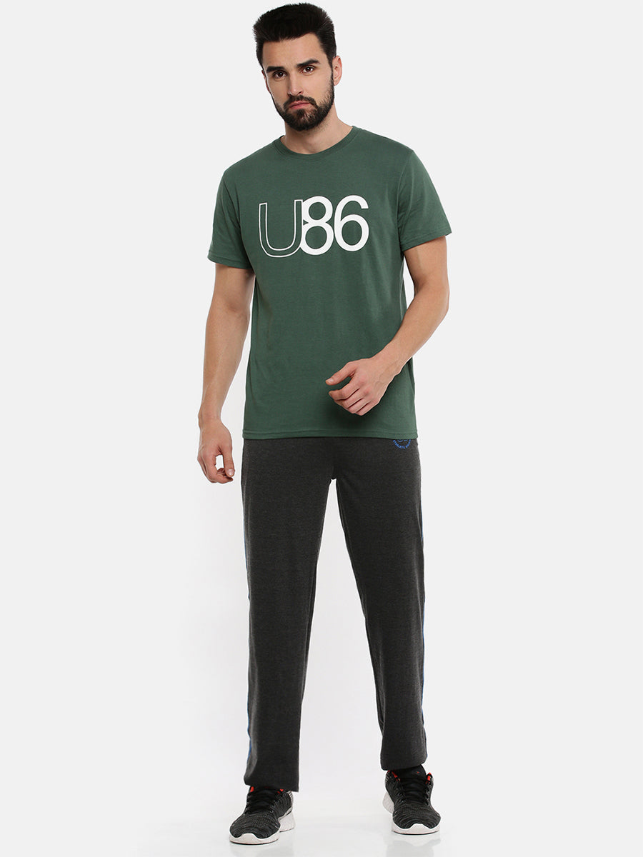 Super Combed Cotton Round Neck Graphic T-Shirt Olive GT3