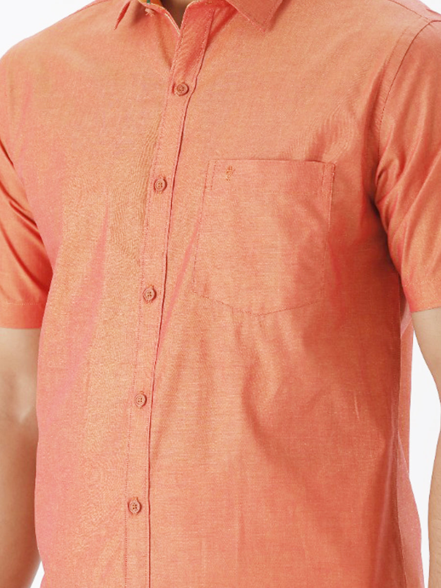 Mens Premium Cotton Formal Copper Half Sleeves Copper Shirt G105-Zoom view