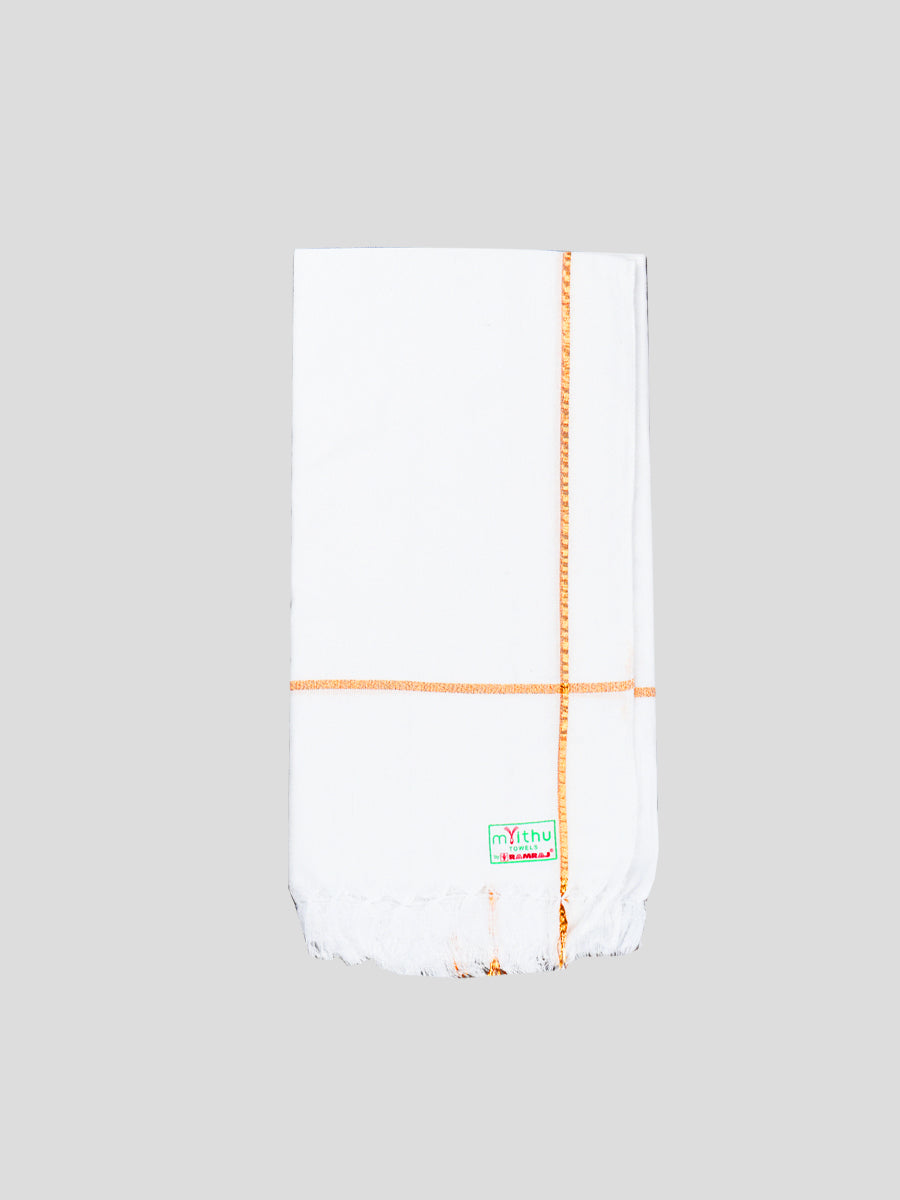 Cotton White Festival Bath Towel (2 Pcs Pack)-View two