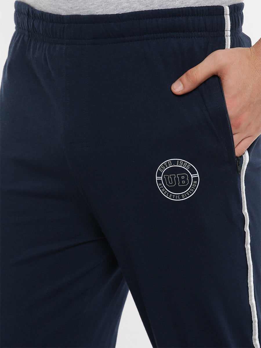 Men's Super Combed Cotton Comfort Fit Track with Zipper Pocket Navy-Zoom view