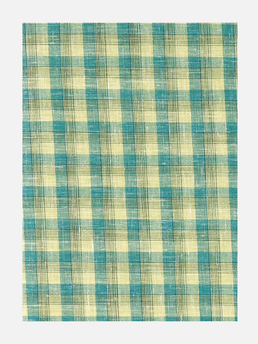 Cotton Colour Green & Yellow Checked Shirt Fabric High Style-Zoom view