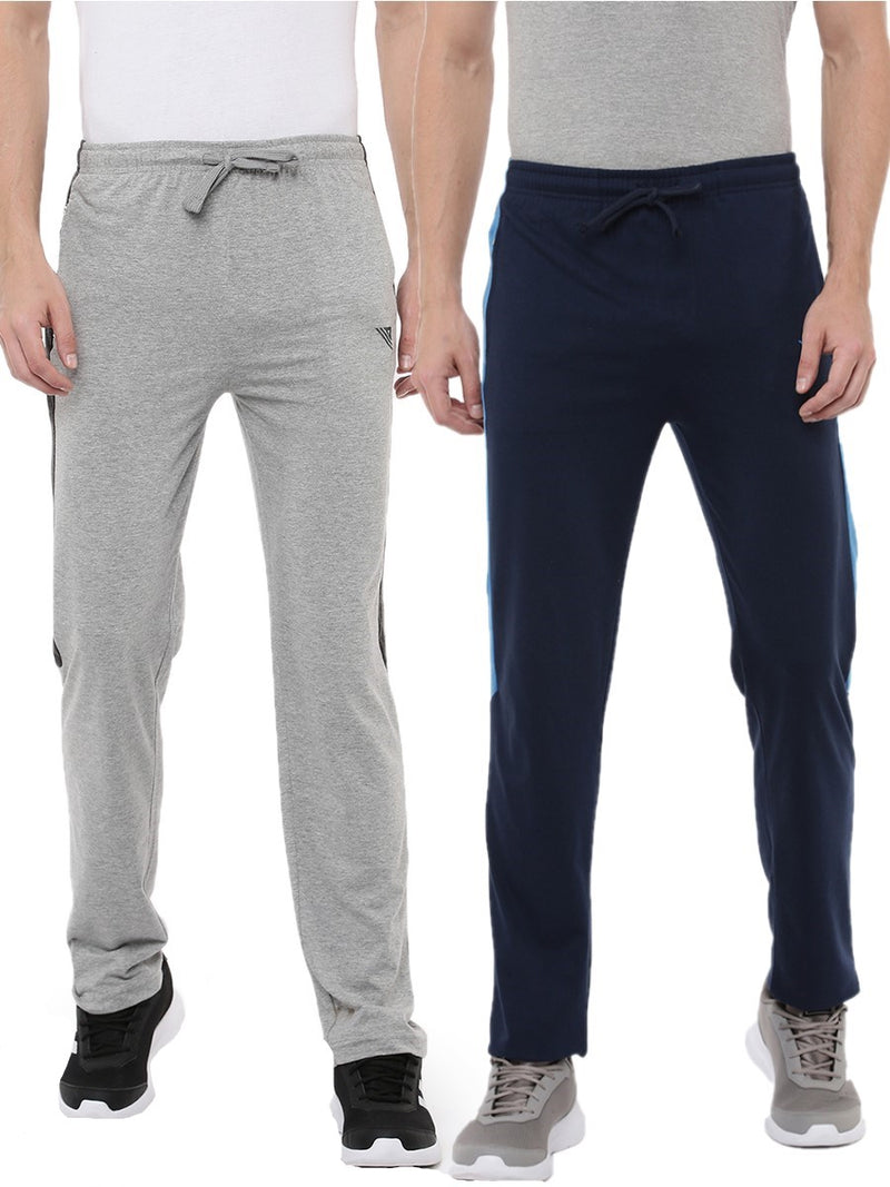 Super Combed Cotton Smart Fit Zipper Pockets Track Pants Pack of 2