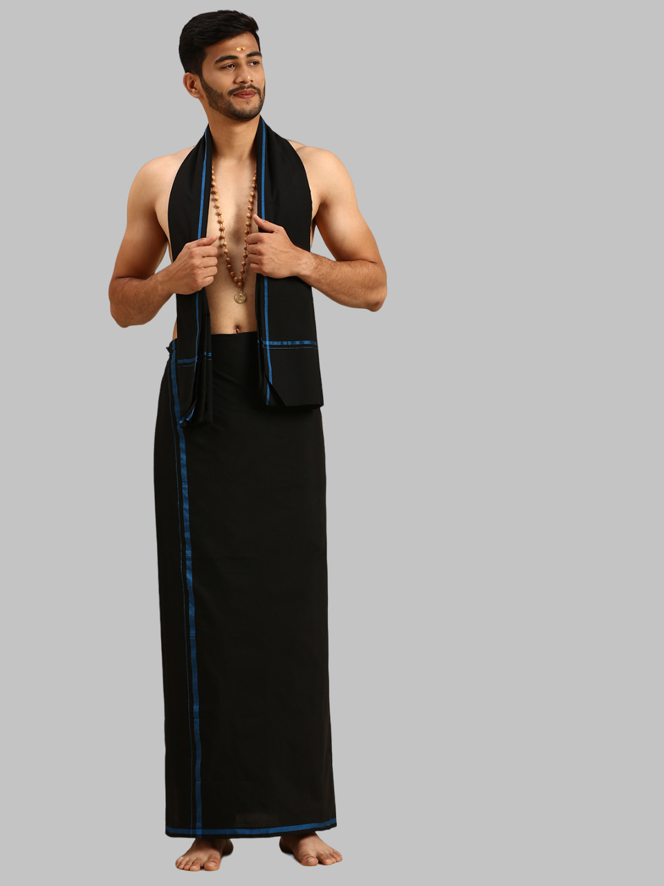 Mens Makara Jyoti Devotional Dhoti & Towel Set