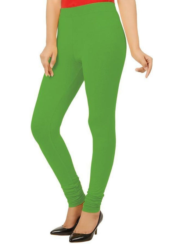 Churidar Fit Mixed Cotton with Spandex Stretchable Leggings Green