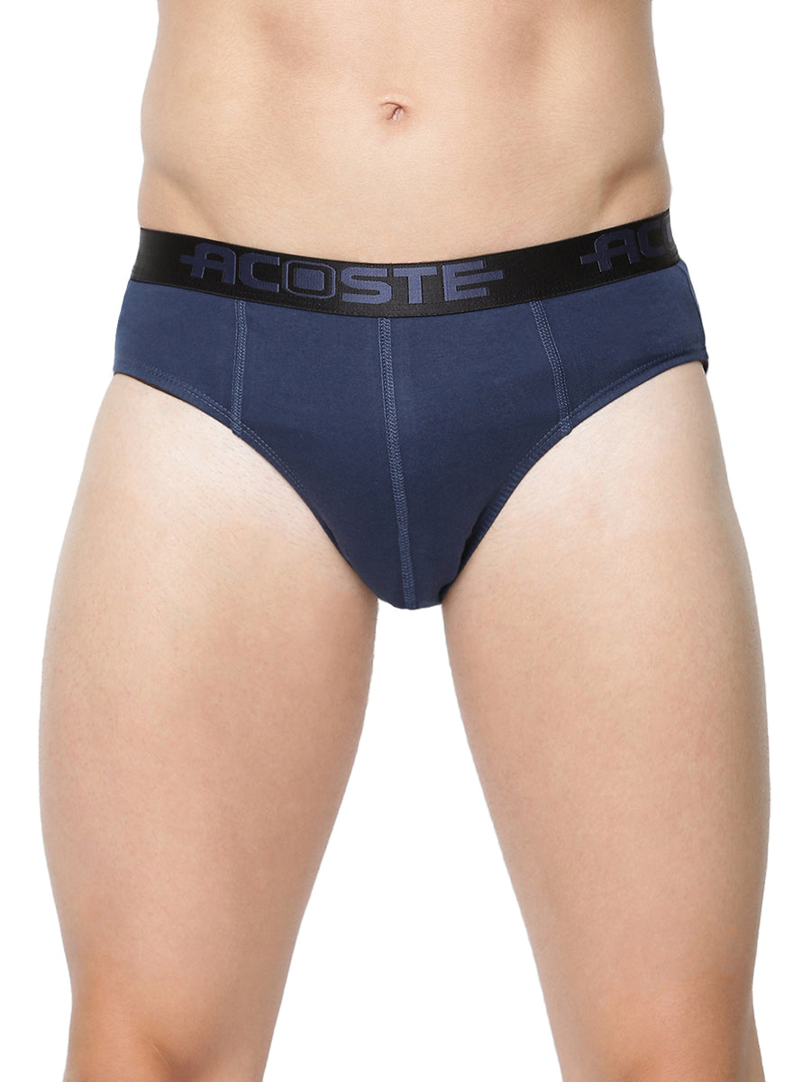 Mens Combed Spandex Outer Elastic Plus Size Brief Acoste (2 Pcs Pack)
