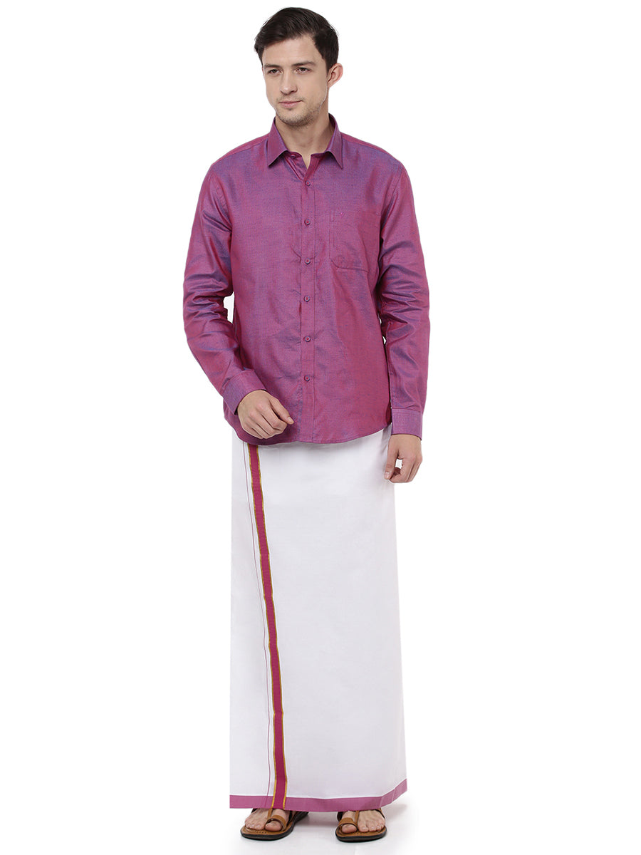 Mens Readymade Dhoti with Matching Shirt Full Purple C103