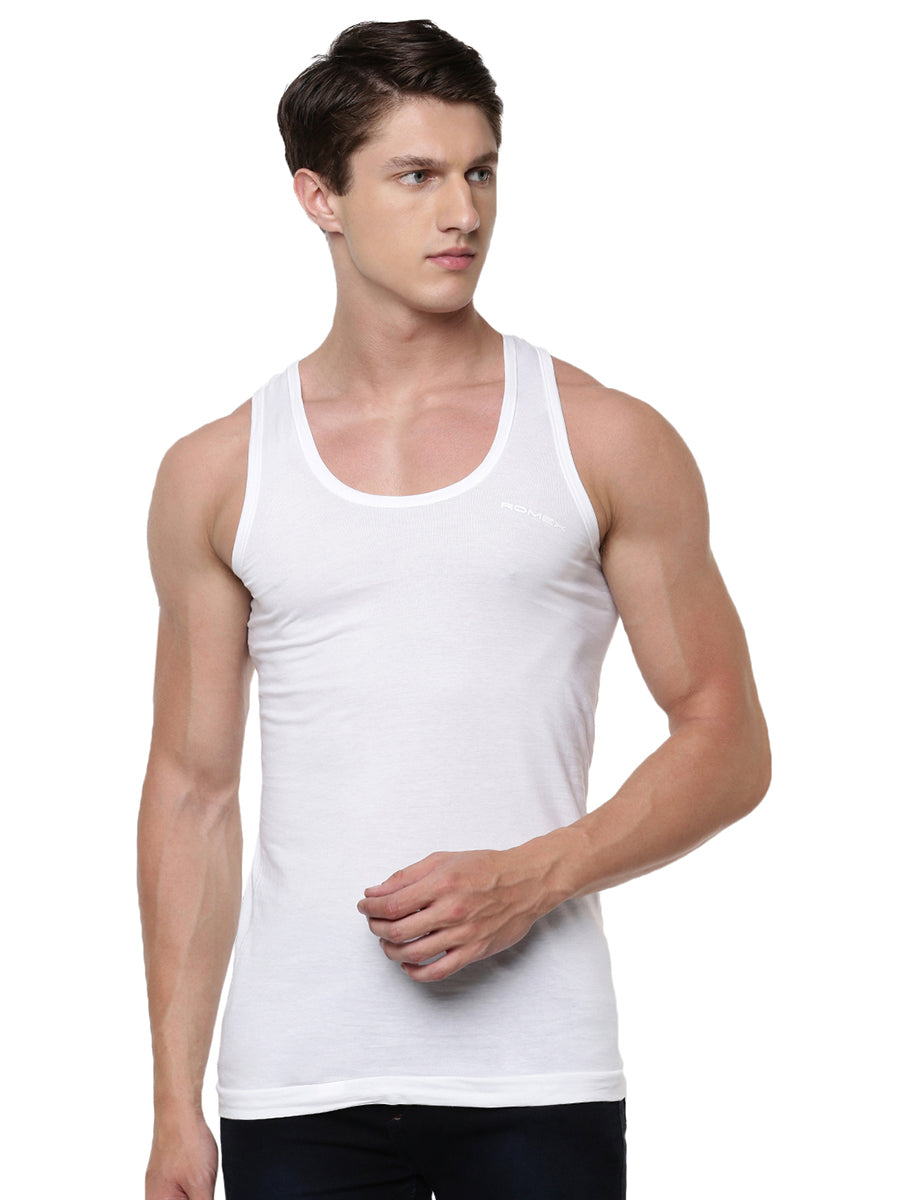 Poomex Men's Singlet/ Tank Top/ Vest (WHITE) - 80/85/90cm