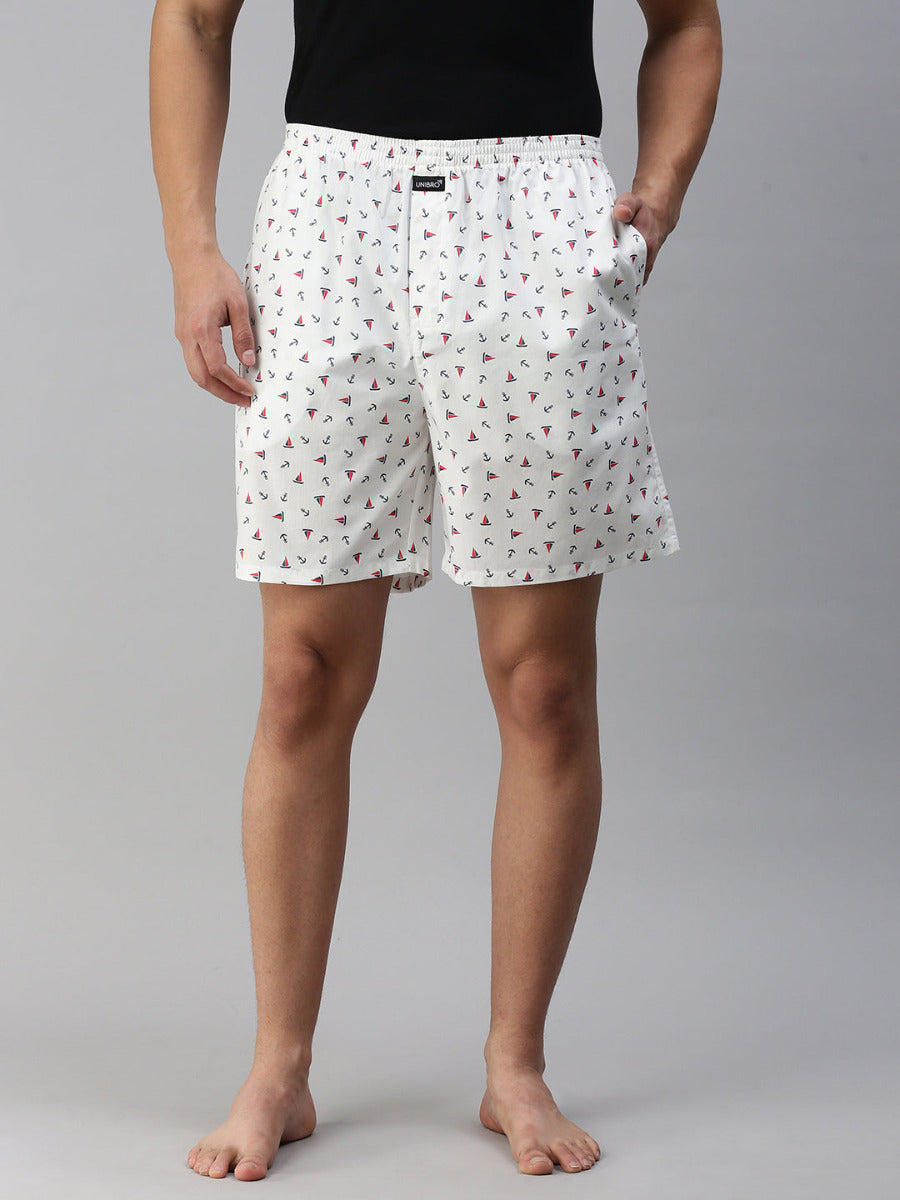 Mens Printed Woven Boxer Long WB15