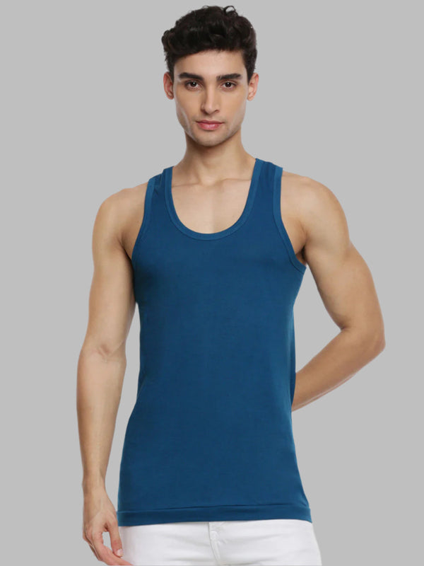Mens Fine Cotton Color Banian RN Sukra (2 PCs Pack)