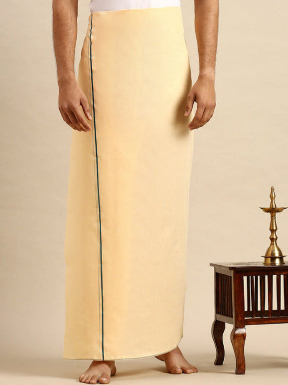 Mens Color Dhoti with Small Border Sudhan Light Sandal