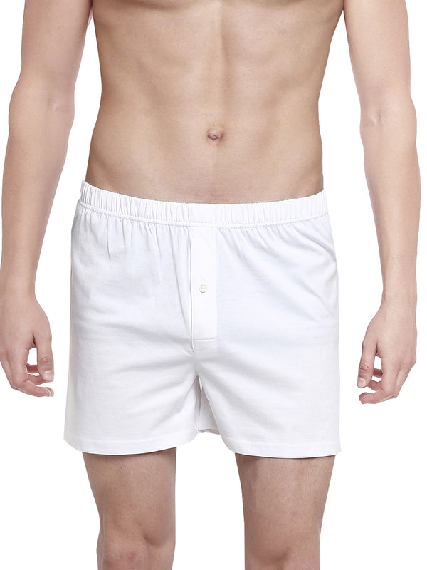 Mens Knitted White Boxers Real Relax