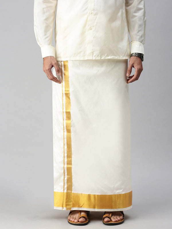Mens Pure Silk Double Dhoti 3"  Upasana