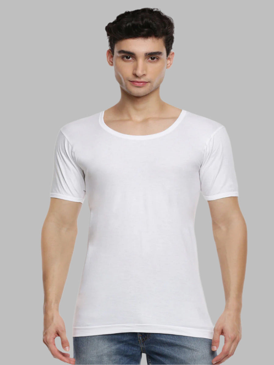 Rich Soft Cotton Classic Knitting White Banian RNS Romex (2PCs Pack)