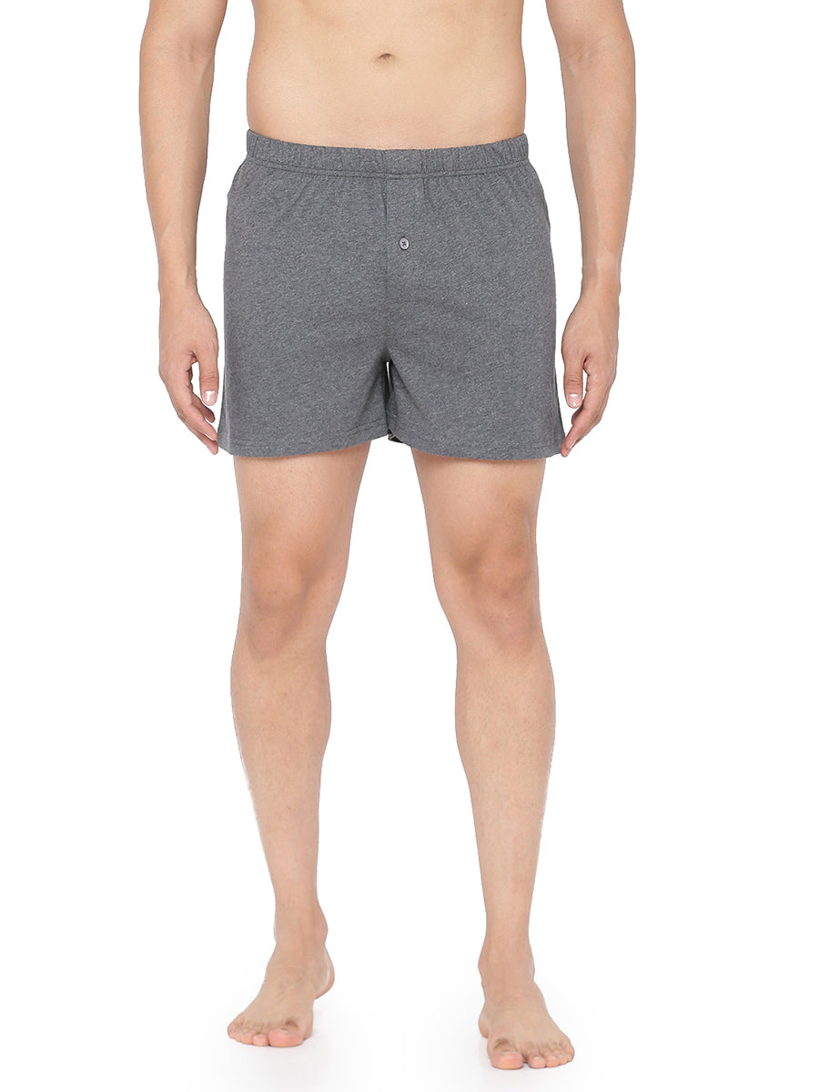 Mens Knitted Colour Boxers Real Relax-Grey