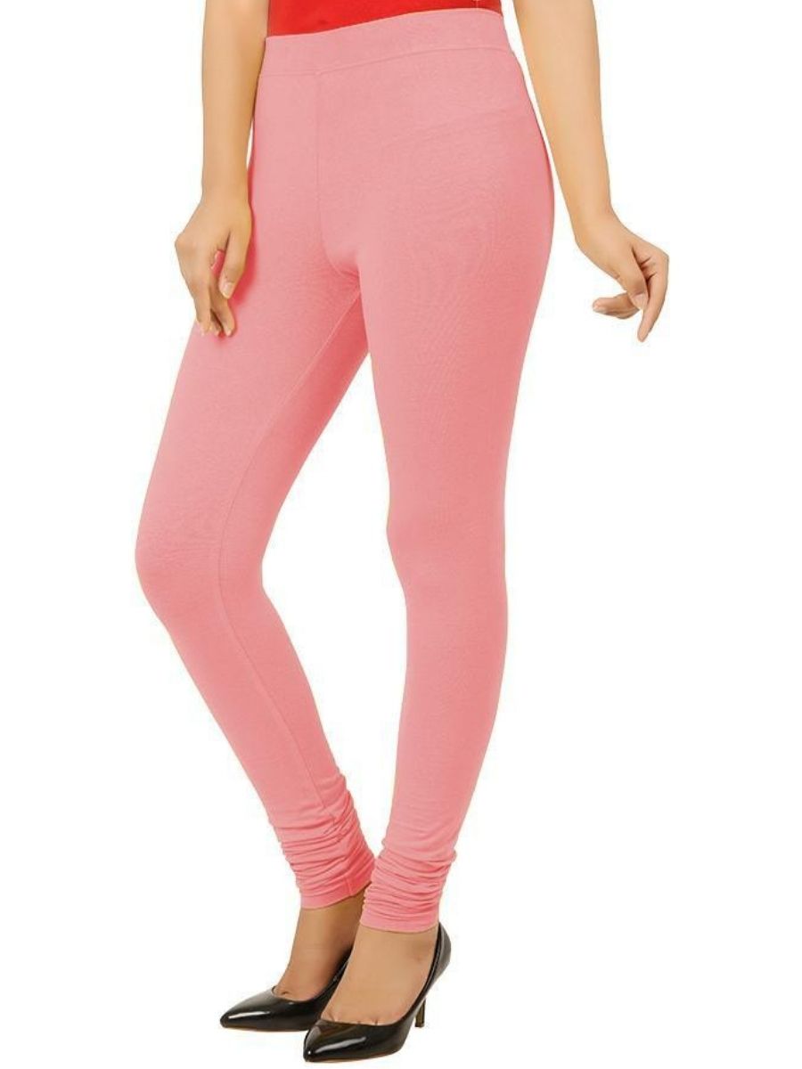 Churidar Fit Mixed Cotton with Spandex Stretchable Leggings Pink