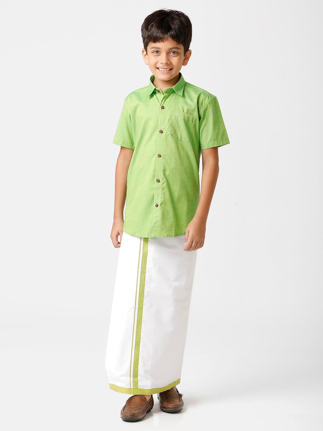 Boys Matching Dhoti & Shirt Combo Green GL2