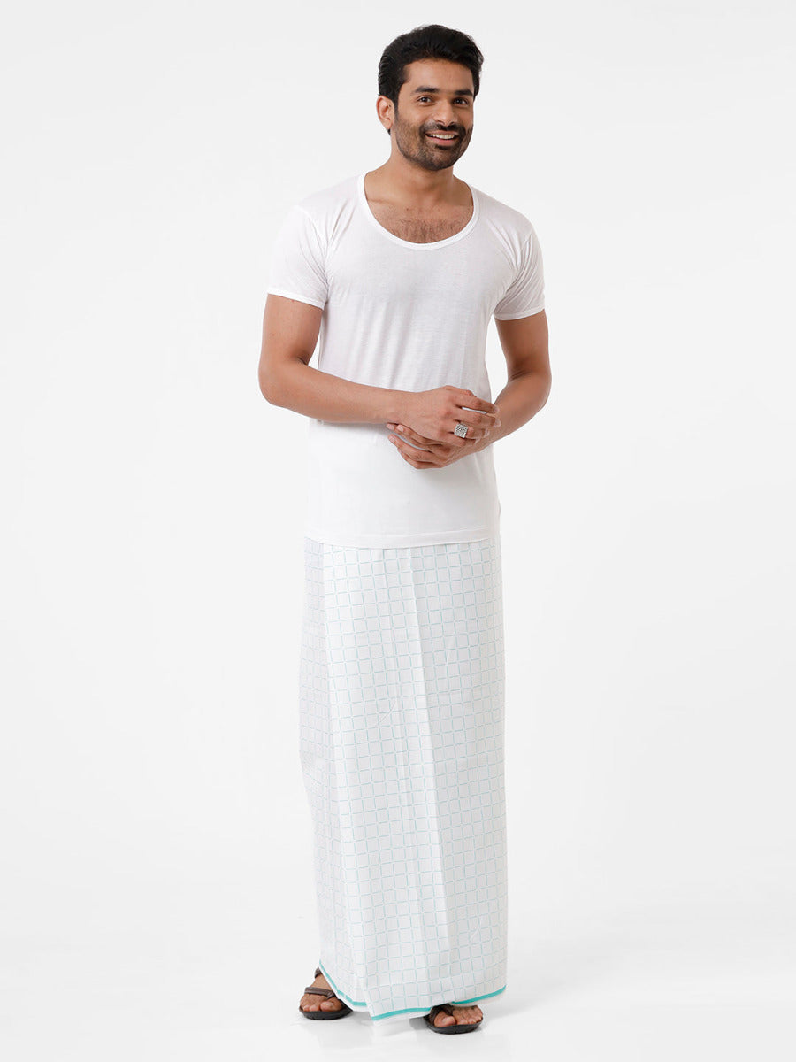 Men Cotton Stitched Lungi Rainbow