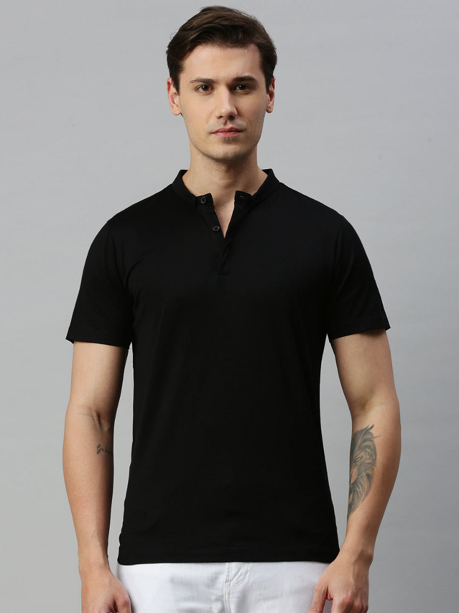 Buy Mandarin Collar T-shirts for Men Online | Shop Mercerised Polo ...