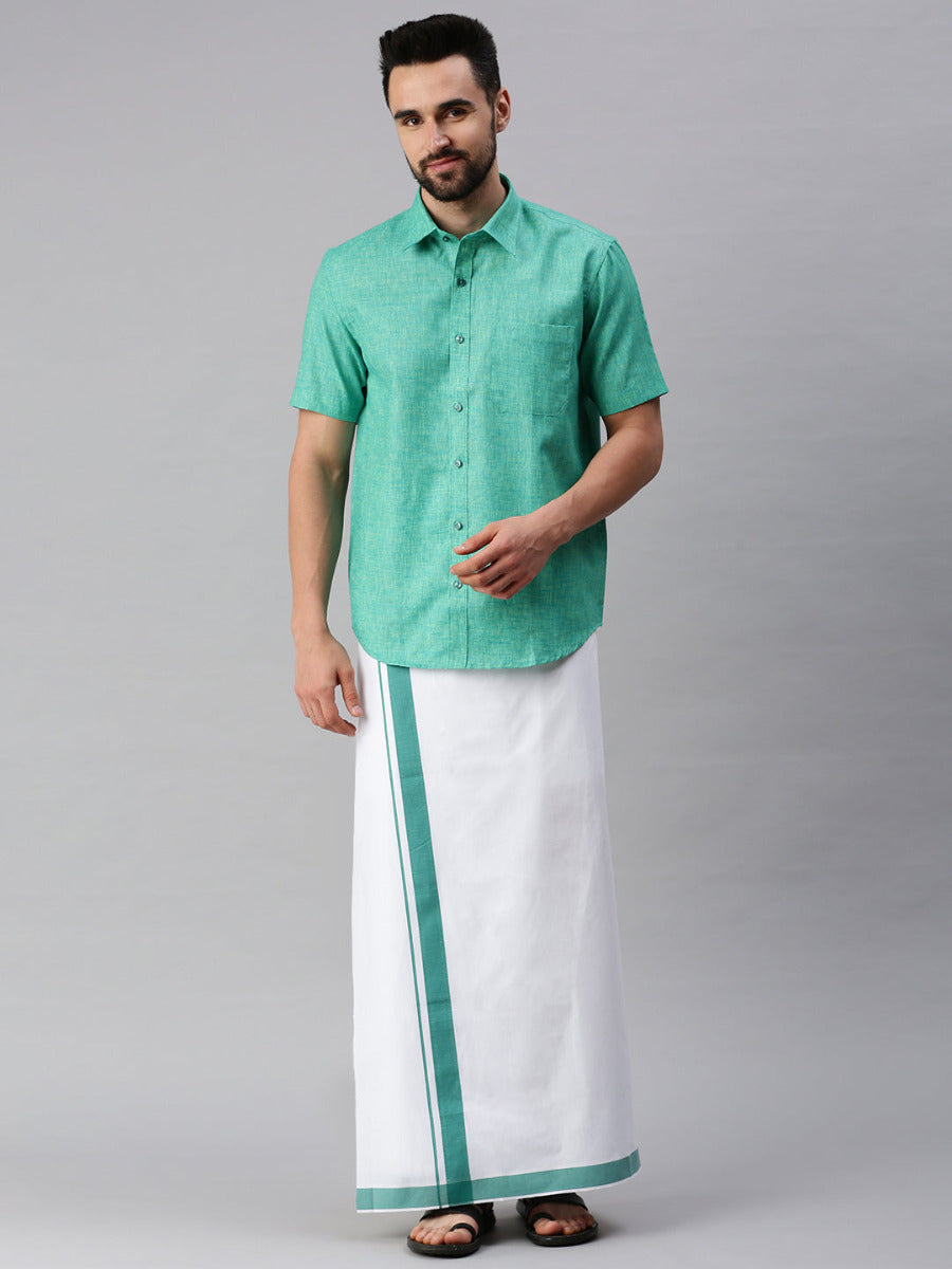 Ramraj Mens Cotton Dhoti and Towel Set- 26592 (White) - Wearitin