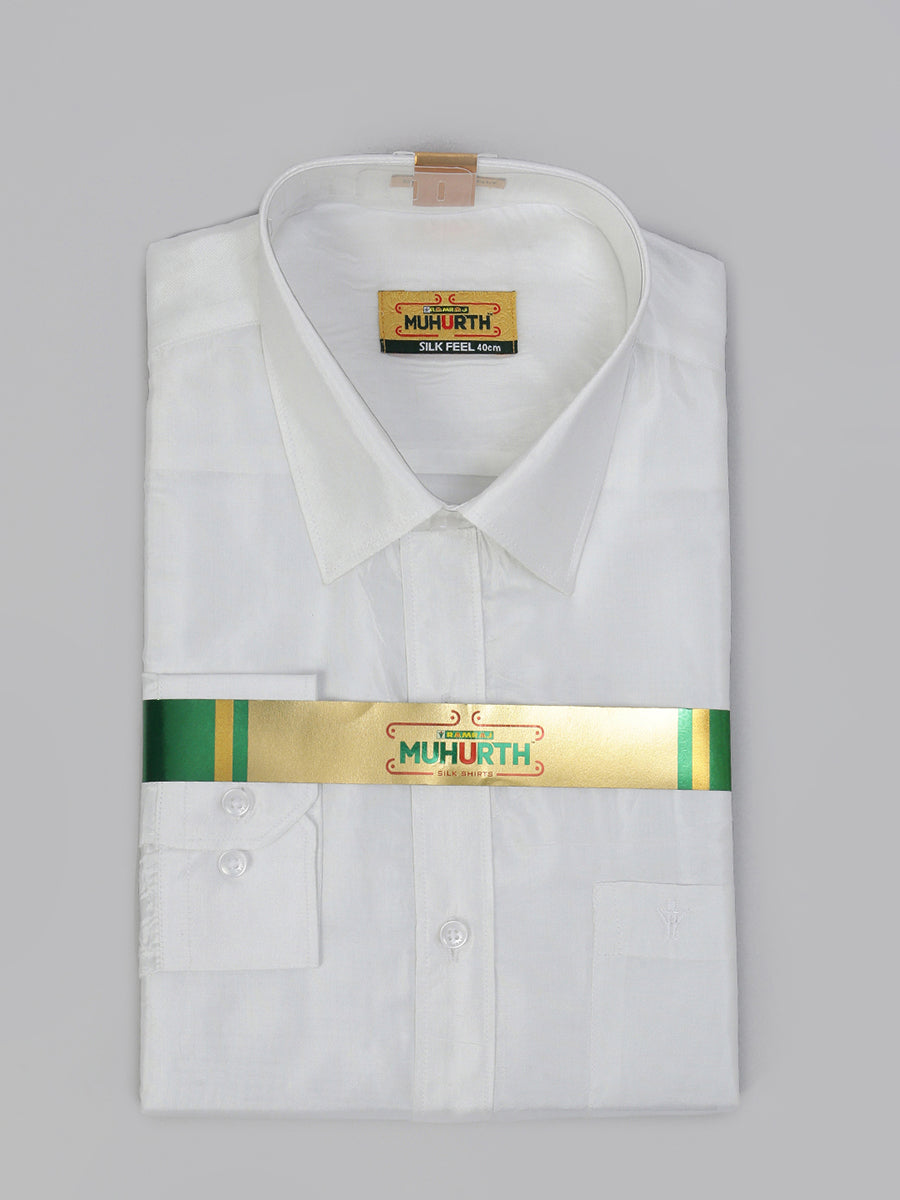 Mens Silk White Full Sleeves Shirt-Shirt view