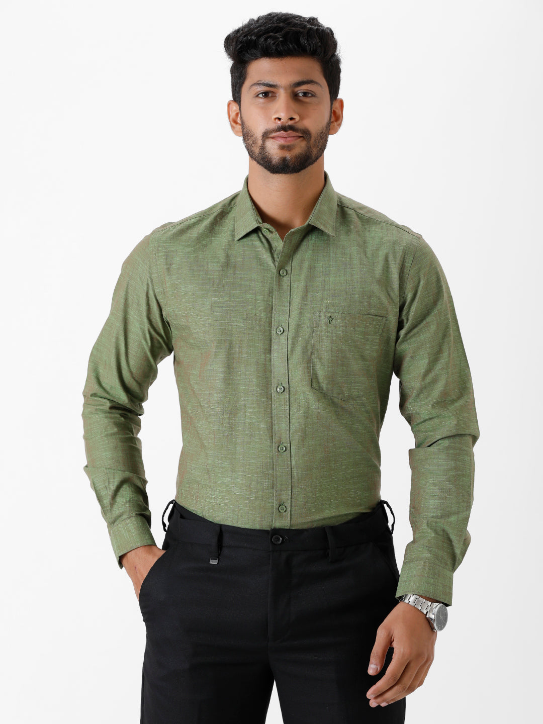 Mens Formal Shirt Full Sleeves Green CL2 GT19