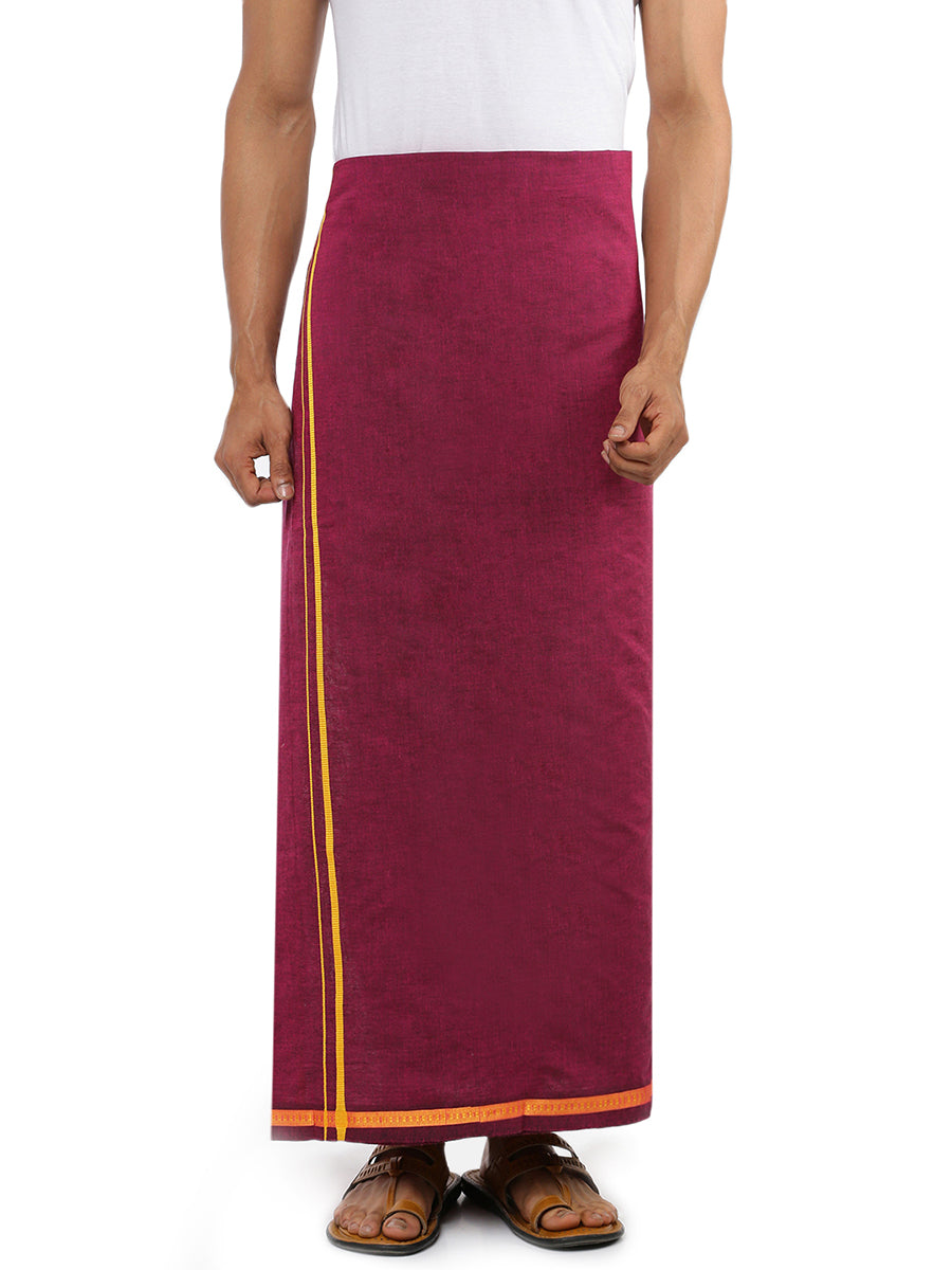 Mens Colour Dhoti with Small Border Colour Diamond Red