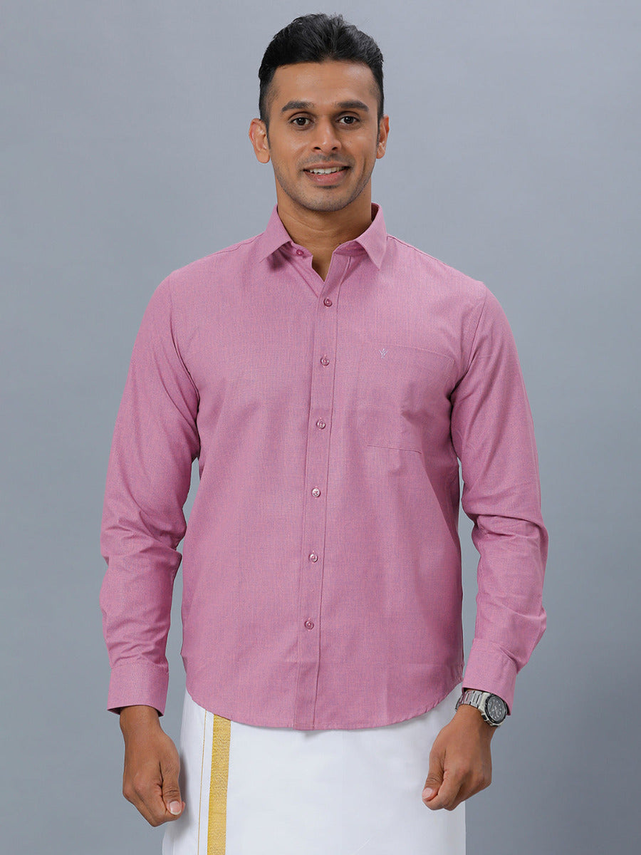 Mens Cotton Formal Full Sleeves Pink Shirt T1 GC16