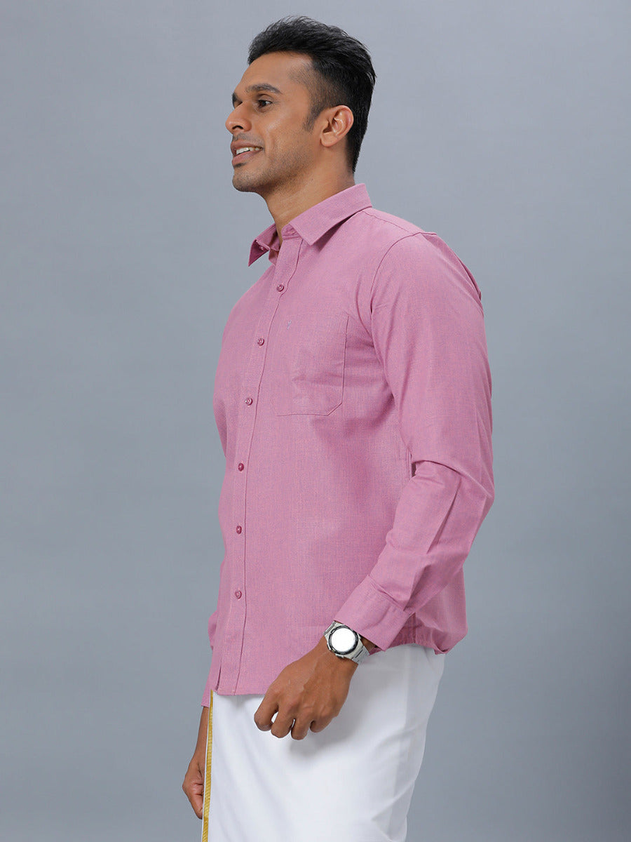 Mens Cotton Formal Full Sleeves Pink Shirt T1 GC16