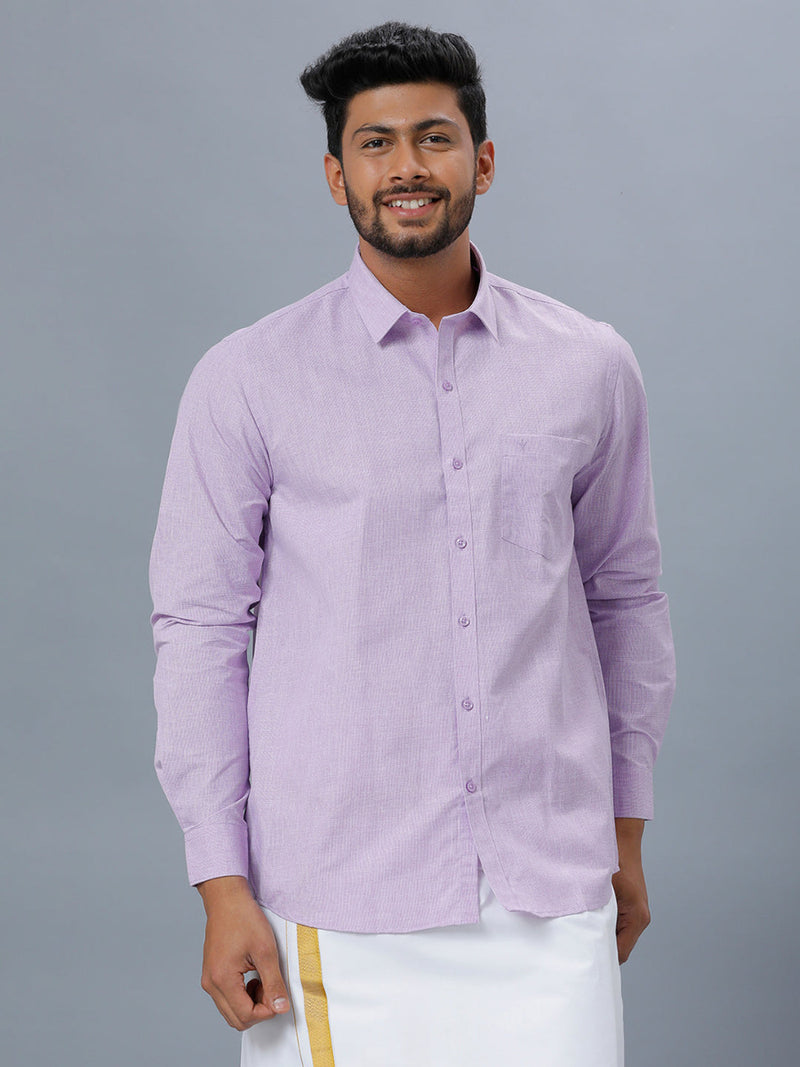 Mens Cotton Formal Full Sleeves Violet Shirt T1 GC17