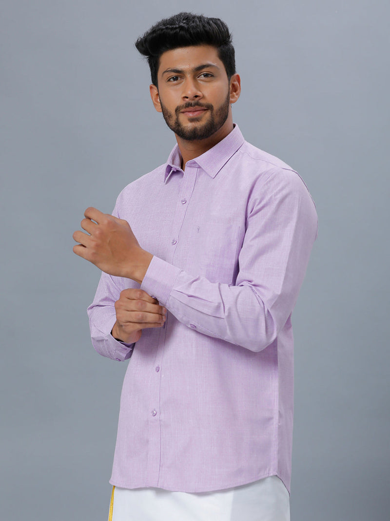 Mens Cotton Formal Full Sleeves Violet Shirt T1 GC17