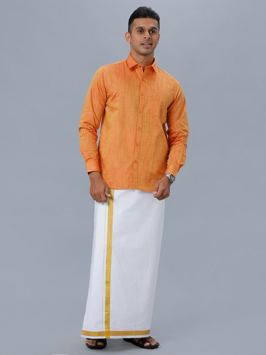 Mens Formal Shirt Full Sleeves Light Orange T20 CR5-Full view